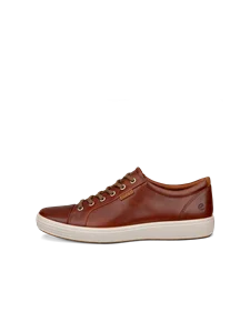 Men's ECCO® Soft 7 Leather Trainer - Brown - O