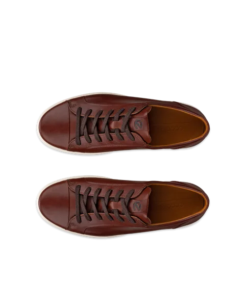 ECCO® Soft 7 sneakers i læder til herrer - Brun - Top_Left_Pair