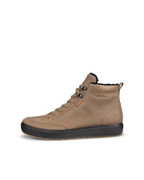 Men's ECCO® Soft 7 Tred Nubuck Gore-Tex Mid-Cut Boot - Brown - O