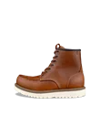 Men's ECCO® Staker Leather Moc-Toe Boot - Brown - O