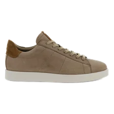 Men's ECCO® Street Lite Leather Trainer - Brown - Outside