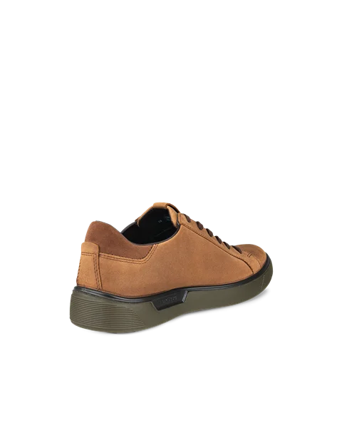 Men's ECCO® Street Tray Leather Gore-Tex Trainer - Brown - B