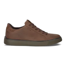 Men's ECCO® Street Tray Leather Gore-Tex Trainer - Brown - Outside