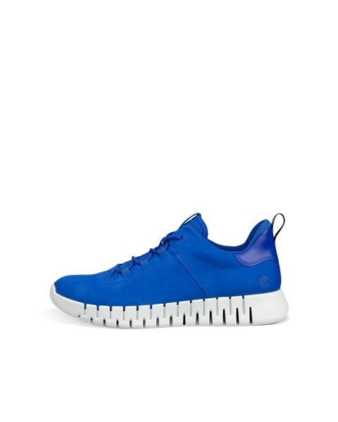 Men's ECCO® Gruuv Nubuck Trainer - Blue - O