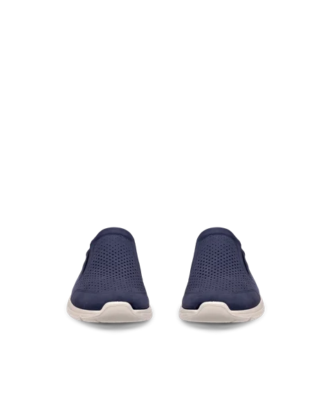 ECCO® Irving chaussures sans lacet en nubuck pour homme - Bleu - Front_Pair