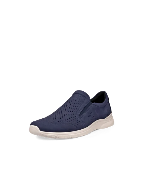 ECCO® Irving chaussures sans lacet en nubuck pour homme - Bleu - M