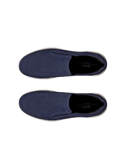 ECCO® Irving chaussures sans lacet en nubuck pour homme - Bleu - Top_Left_Pair