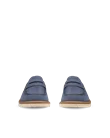 Men's ECCO® Metropole London Nubuck Moc-Toe Shoe - Blue - Front_Pair