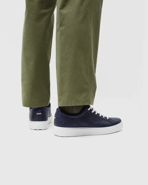 ECCO® Soft 60 sneakers i læder til herrer - Blå - Lifestyle_Image_1