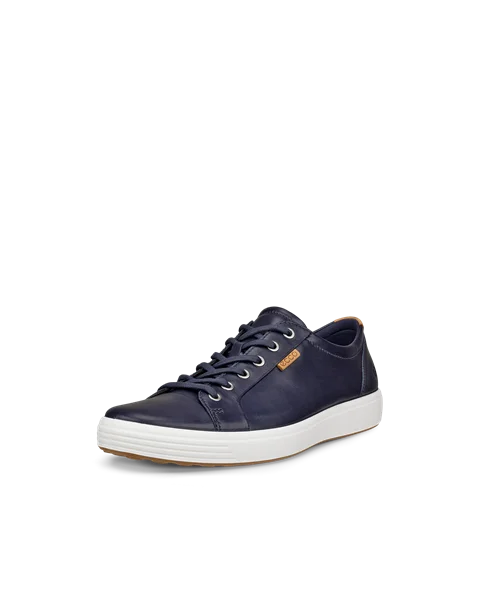 ECCO® Soft 7 sneakers i læder til herrer - Blå - M