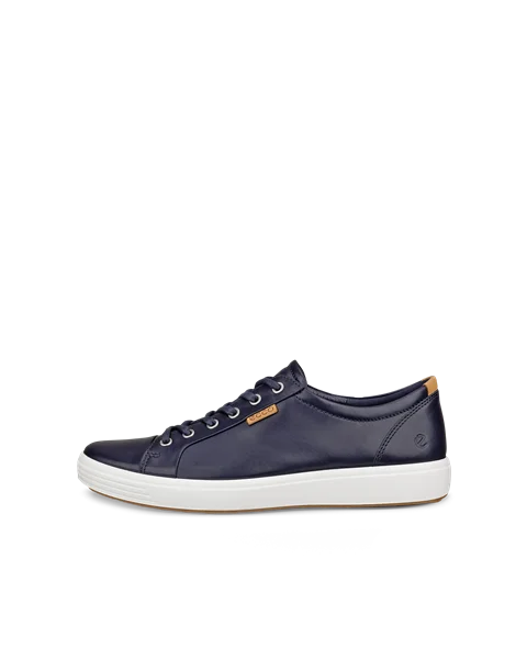 ECCO® Soft 7 sneakers i læder til herrer - Blå - O