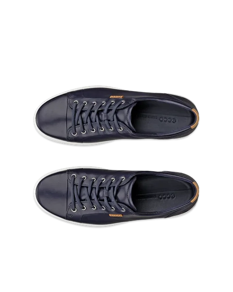 ECCO® Soft 7 sneakers i læder til herrer - Blå - Top_Left_Pair