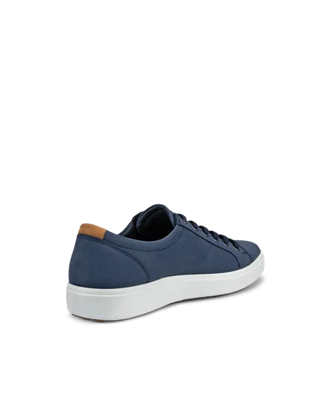 ECCO® Soft 7 Heren nubuck sneaker - Blauw - B