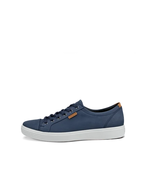 ECCO® Soft 7 sneakers i nubuck til herrer - Blå - O