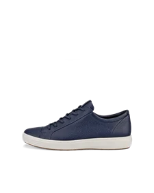 Męskie skórzane sneakersy ECCO® Soft 7 - Niebieski - O
