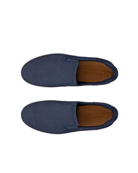 ECCO® Soft 7 Herren Sneaker aus Nubukleder - Blau - Top_Left_Pair