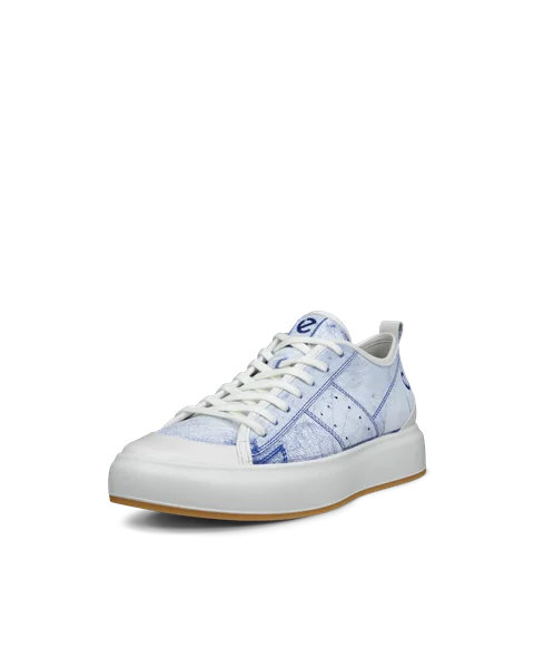 ECCO® Street Ace Heren leren sneaker - Blauw - M