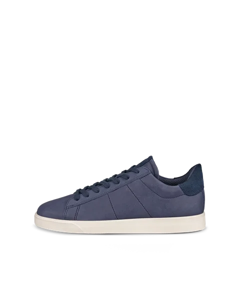 Men's ECCO® Street Lite Leather Trainer - Blue - O