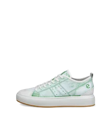 Men's ECCO® Street Ace Leather Trainer - Green - O