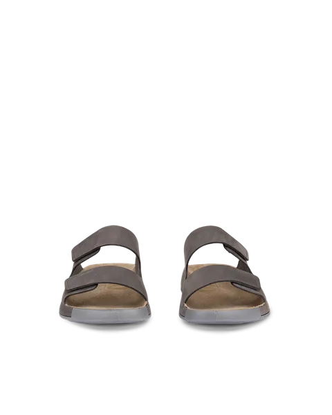 ECCO® Cozmo sandale en nubuck deux brides pour homme - Gris - Front_Pair