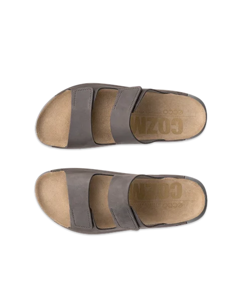 ECCO® Cozmo sandale en nubuck deux brides pour homme - Gris - Top_Left_Pair