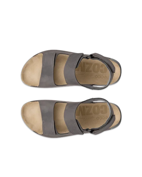 ECCO® Cozmo Heren nubuck sandaal met twee bandjes - Grijs - Top_Left_Pair
