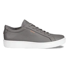Męskie skórzane sneakersy ECCO® Soft 60 - Szary - Outside