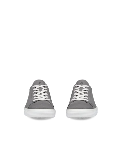 ECCO® Soft 60 Heren nubuck sneaker - Grijs - Front_Pair