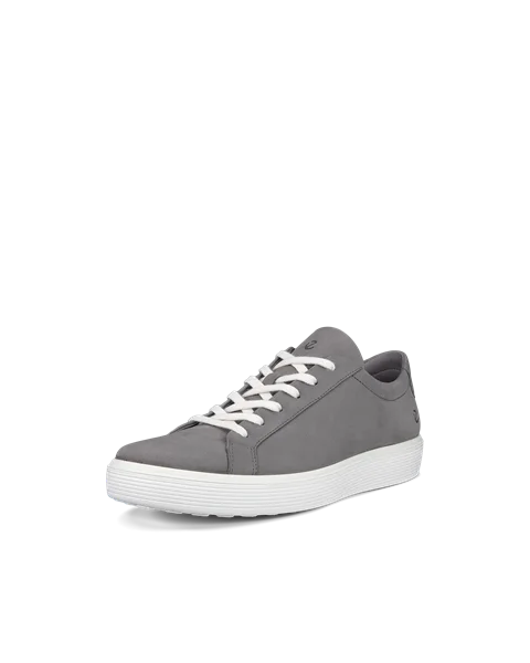 ECCO® Soft 60 Heren nubuck sneaker - Grijs - M