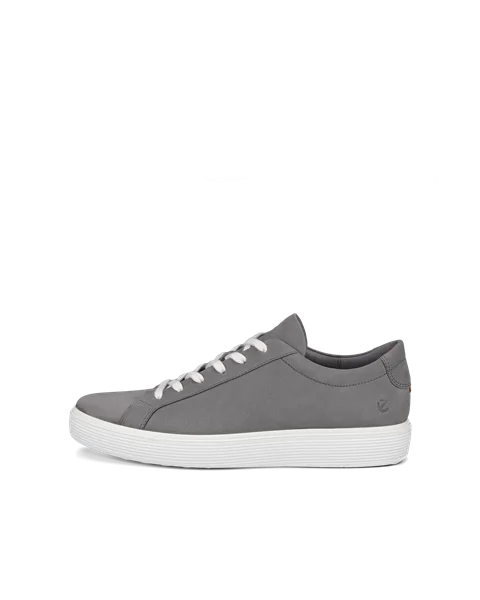 ECCO® Soft 60 Heren nubuck sneaker - Grijs - O