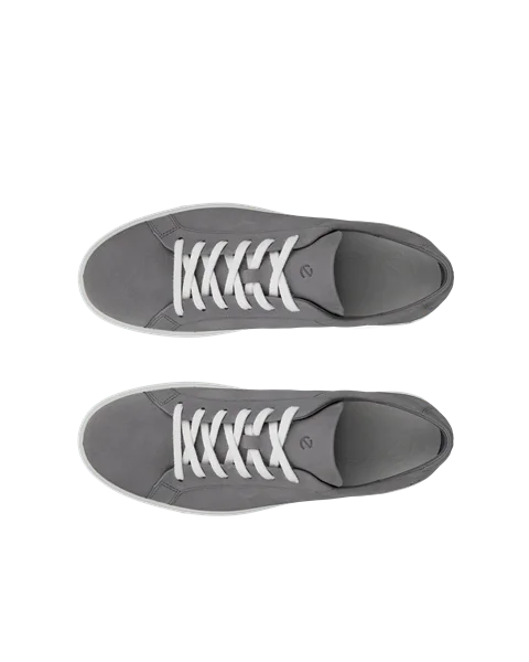 ECCO® Soft 60 Heren nubuck sneaker - Grijs - Top_Left_Pair