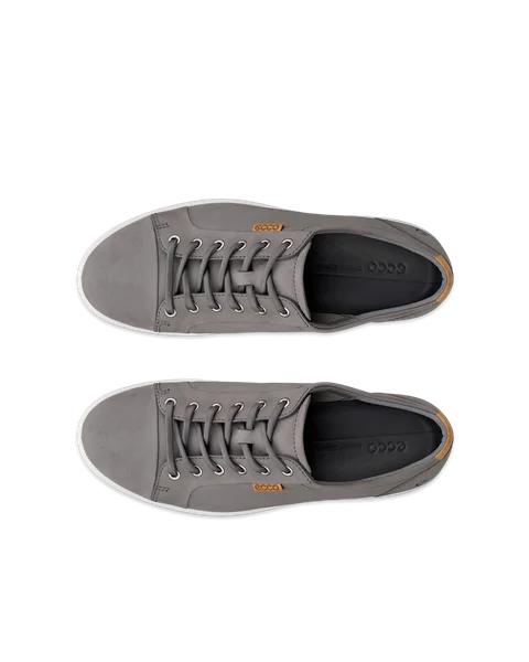 ECCO® Soft 7 Herren Sneaker aus Nubukleder - Grau - Top_Left_Pair