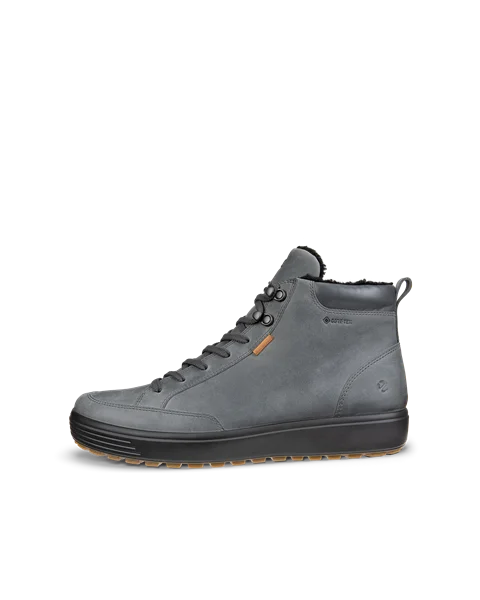 Men's ECCO® Soft 7 Tred Nubuck Gore-Tex Mid-Cut Boot - Grey - O