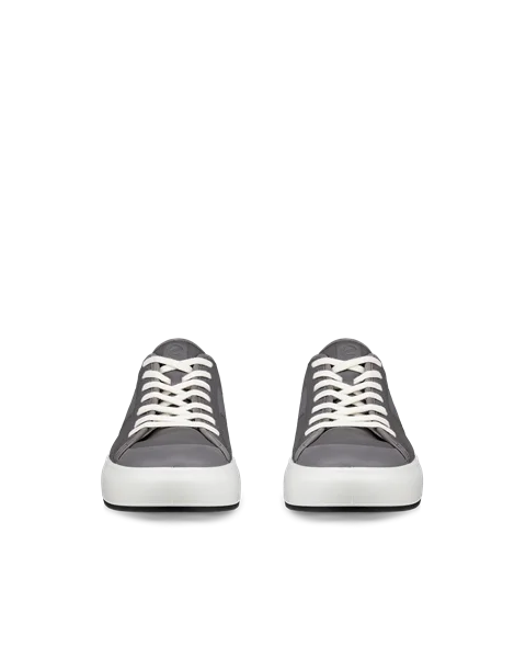 Men's ECCO® Street Ace Leather Trainer - Grey - Front_Pair