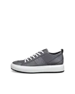 Men's ECCO® Street Ace Leather Trainer - Grey - O