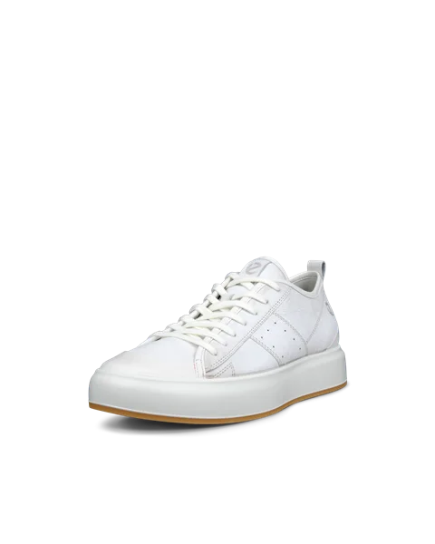 ECCO® Street Ace baskets en cuir pour homme - Gris - M