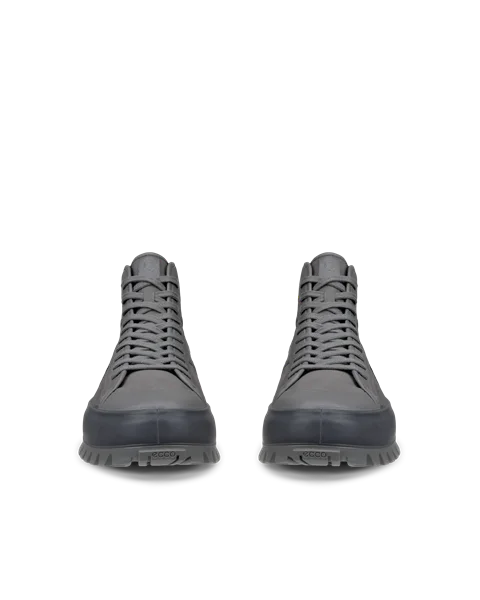 Men's ECCO® Street Ace Rugged Nubuck Gore-Tex High-Top Trainer - Grey - Front_Pair