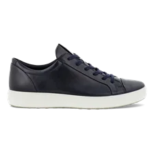 Men's ECCO® Soft 7 Leather Trainer - Navy - Outside