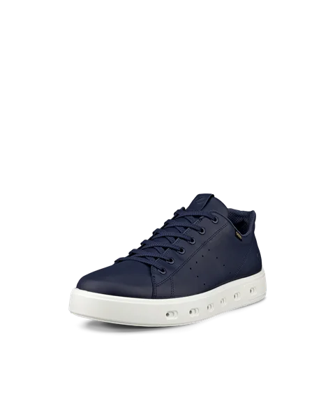 ECCO® Street 720 baskets en cuir Gore-Tex pour homme - Bleu marine - M