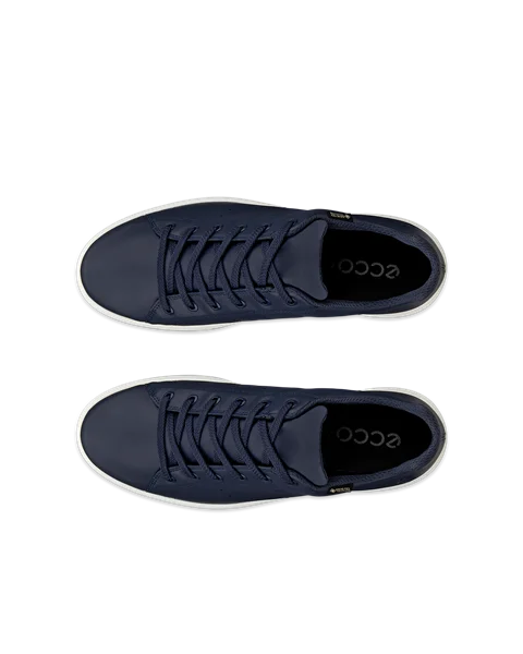 ECCO® Street 720 baskets en cuir Gore-Tex pour homme - Bleu marine - Top_Left_Pair