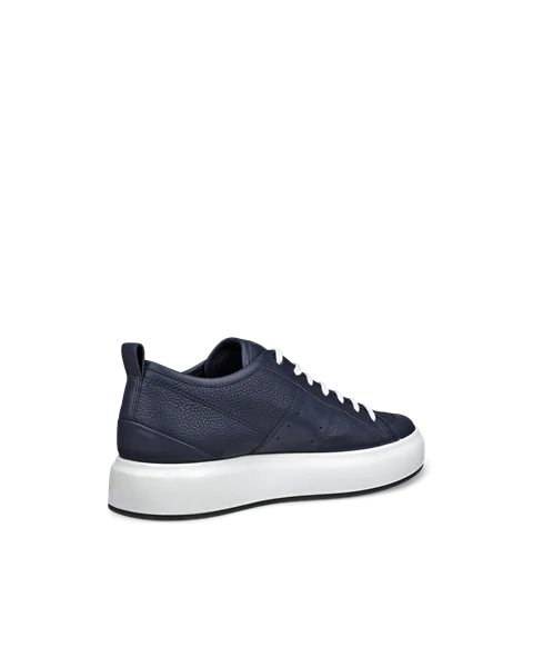 Men's ECCO® Street Ace Leather Trainer - Navy - B