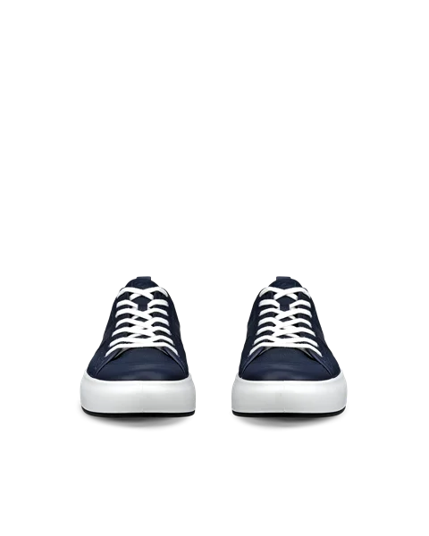 Men's ECCO® Street Ace Leather Trainer - Navy - Front_Pair