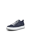 Men's ECCO® Street Ace Leather Trainer - Navy - M