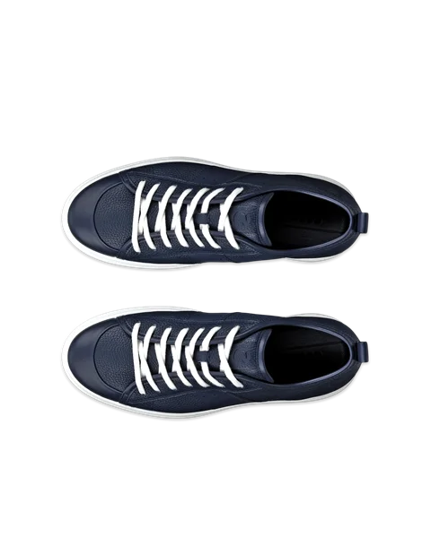 ECCO® Street Ace baskets en cuir pour homme - Bleu marine - Top_Left_Pair