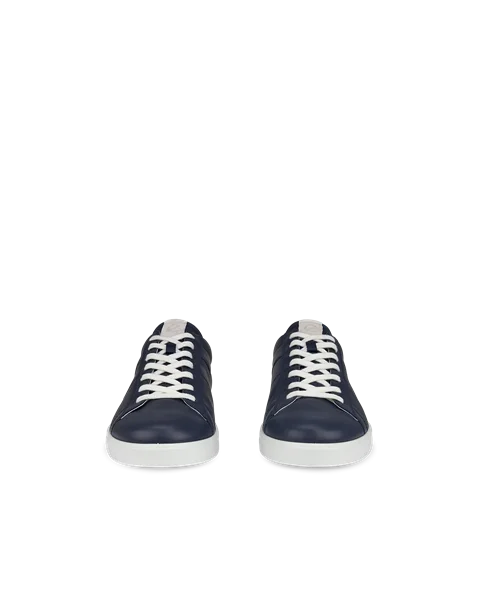 ECCO® Street Lite baskets en cuir pour homme - Bleu marine - Front_Pair