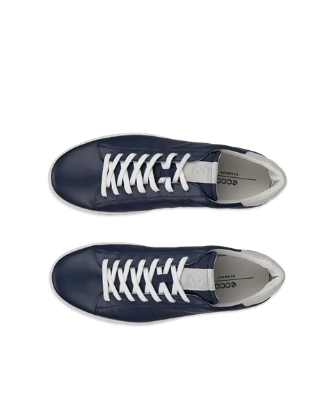 ECCO® Street Lite baskets en cuir pour homme - Bleu marine - Top_Left_Pair