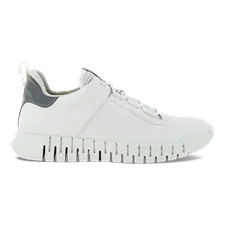 Męskie skórzane sneakersy ECCO® Gruuv - Biały - Outside