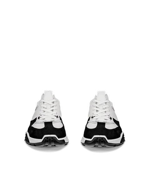 ECCO® Retro Sneaker baskets en cuir pour homme - Blanc - Front_Pair
