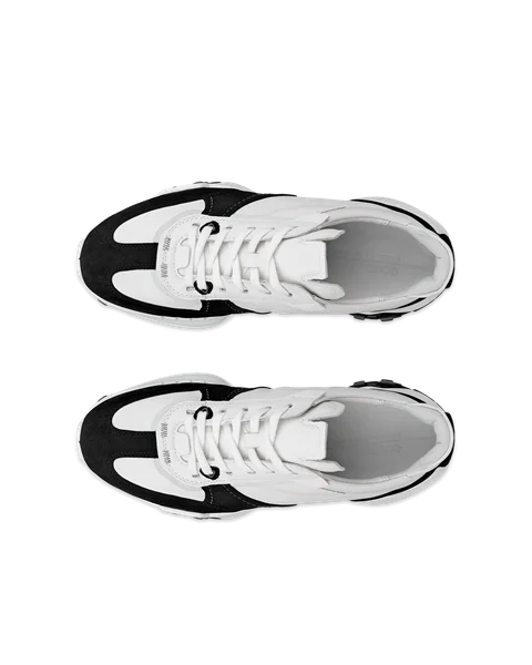 ECCO® Retro Sneaker baskets en cuir pour homme - Blanc - Top_Left_Pair