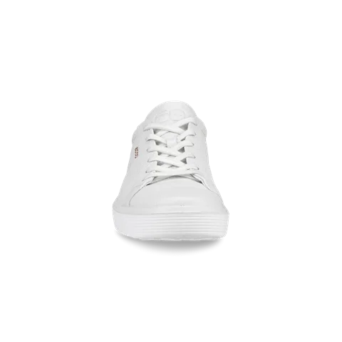 Męskie skórzane sneakersy ECCO® Soft 60 - Biały - Front